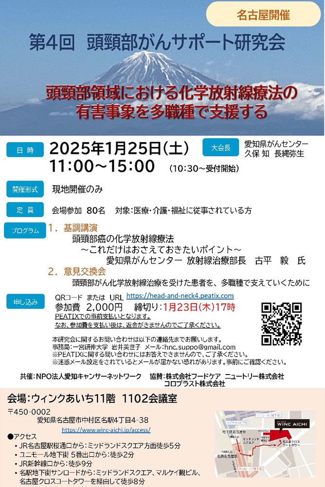 第4回頭頚部がんサポート研究会（2025.1.25開催）